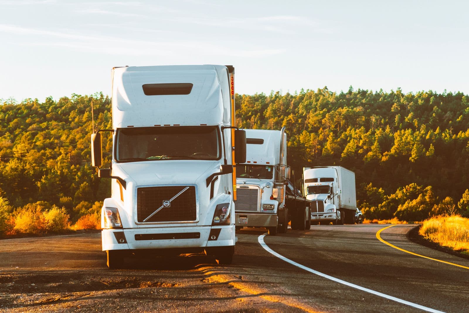 Semi trucks — illustrative long-distance context